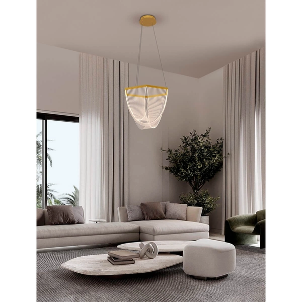 Lampa zwisająca HUARAL LE44435 LED 35W 3000K do salonu siatka złota