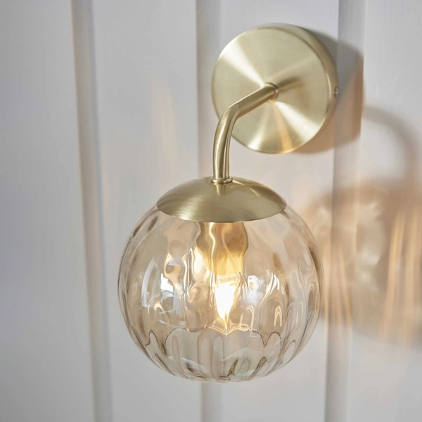 Szklana lampa ścienna Dimple 91970 Endon kulisty złoty przezroczysty