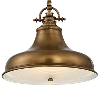 Wisząca lampa vintage QZ-EMERY-P-M-WS 1-punktowa mosiądz