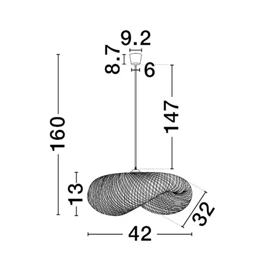 Bambusowa wisząca lampa NULVERO LE45364 boho naturalna