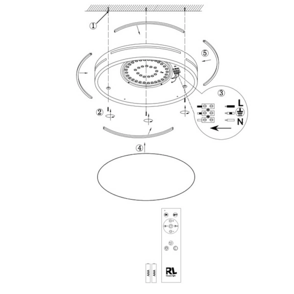 Okrągły plafon sufitowy Tacoma R62241131 RL Light LED 24W 2700-6500K biały