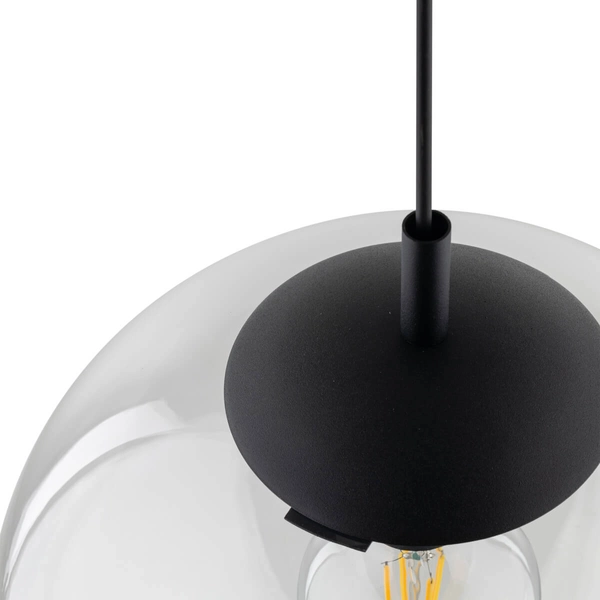 Lampa wisząca Esme 3268 nad wyspę do kuchni przezroczysta czarna