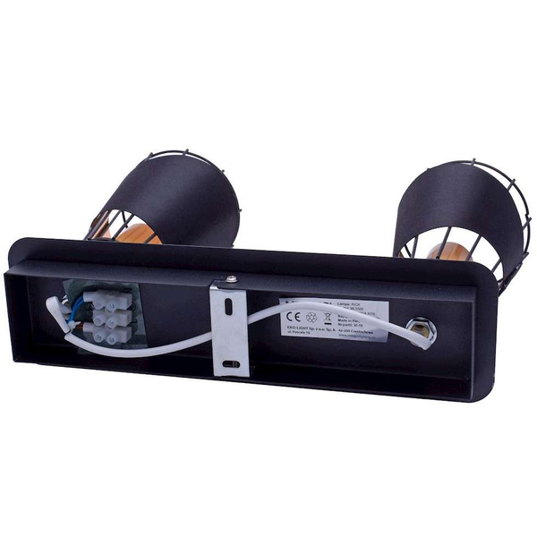 Loftowa LAMPA sufitowa RICK ML5566 Milagro druciana OPRAWA metalowe reflektorki SPOT na listwie czarny złoty