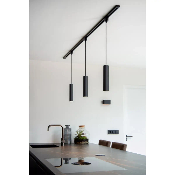 Lampa zwisająca Track 09955/01/30 Lucide do szyn ściemniana czarna