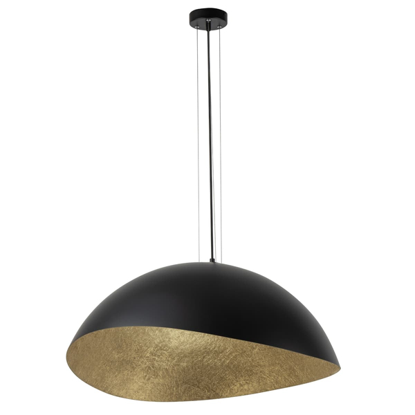 Żywicowa lampa wisząca do salonu SOLARIS 40602 Sigma czarny złoty