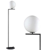 Stojąca LAMPA podłogowa CONDI MLE3081/1 BL MDECO loftowa OPRAWA szklana kula ball grafitowa biała