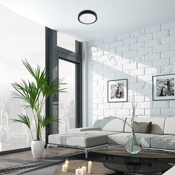 Plafon LAMPA sufitowa FOSTER 3283 Rabalux okrągła OPRAWA metalowa LED 28W 2700K - 5000K plafoniera z pilotem czarna