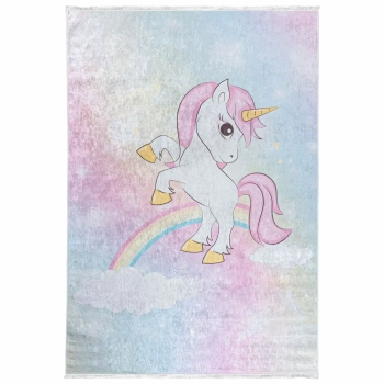 Dywan prostokatny Jednorożec 322807 do pokoju dziecięcego różowy