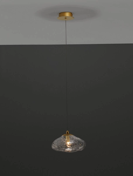 Wisząca lampa glamour NAYARIT LE42898 do salonu crystal złota