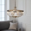 Wisząca lampa glamour L&-1102505 kryształowa mosiądz przezroczysta