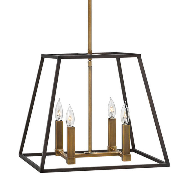 Lampa wisząca loftowa Fulton HK-FULTON-4P mosiądz czarna
