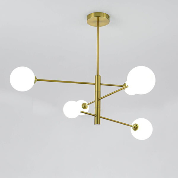 Loftowa LAMPA sufitowa DORADO LP-002/6P Light Prestige metalowa OPRAWA szklane kule plafon molekuły złote białe