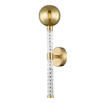 Molekułowy kinkiet ścienny Mida W0583-01A-2GHF mosiądz przezroczysty