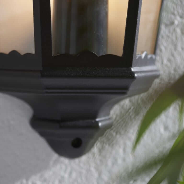 Zewnętrzna lampa ścienna Burford 76547 Endon latarnia IP44 czarna przezroczysta