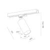 Trójfazowa lampa do szynoprzewodów PET czarna metalowa tubka 1xGU10 50W 12548-G000-00-PH-12