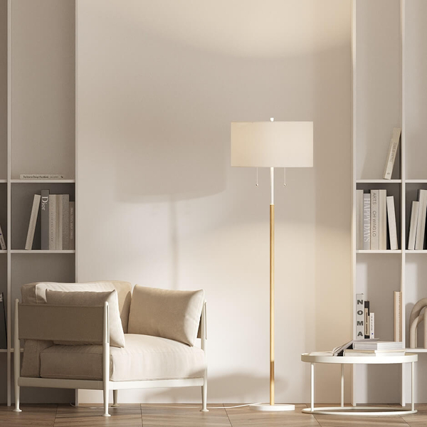 Stojąca lampa podłogowa Fogo LP-0304/2F WH Light Prestige do salonu biała