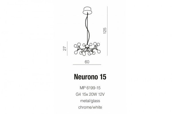 Wisząca lampa nowoczesna Neurono kule do jadalni chrom