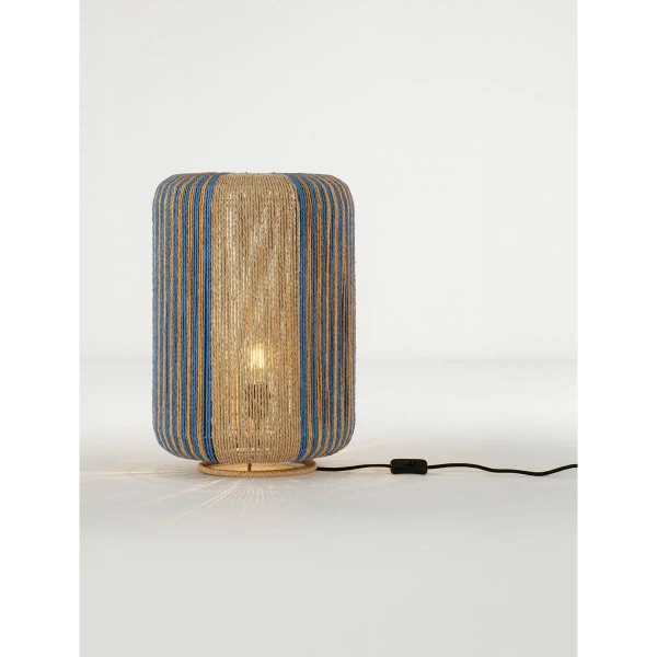 Sypialniana lampka nocna DULERMO LE45352 cylindryczna brązowa niebieska