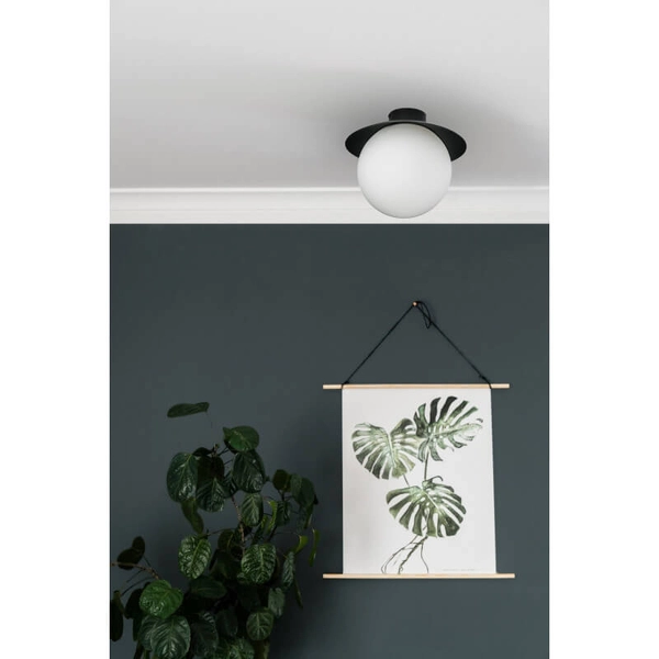 Kulista lampa nasufitowa Kuul KLC12000 szklana kula biała czarna