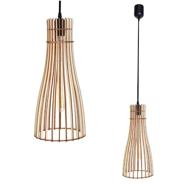 Nowoczesna lampa wisząca 137623620224 drewniana nad łóżko