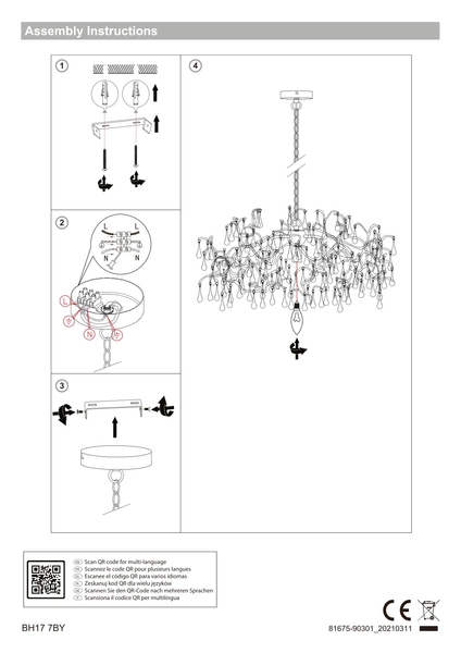 Żyrandol ażurowy L&-181675 Light& gałązki hampton złota