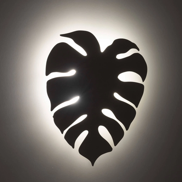 Lampa naścienna do sypialni Monstera 6436 listek metalowa biała