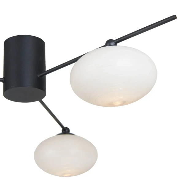 Potrójna lampa sufitowa Jasper JAS5322 kule do salonu czarna biała