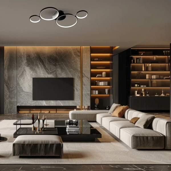 Lampa sufitowa pierścienie UNIVERSE ML1047 30W 4000K do salonu czarna