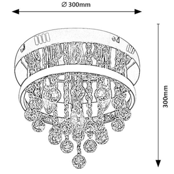 Glamour lampa sufitowa Pallas LED 20W 4000K salonowa chrom biała