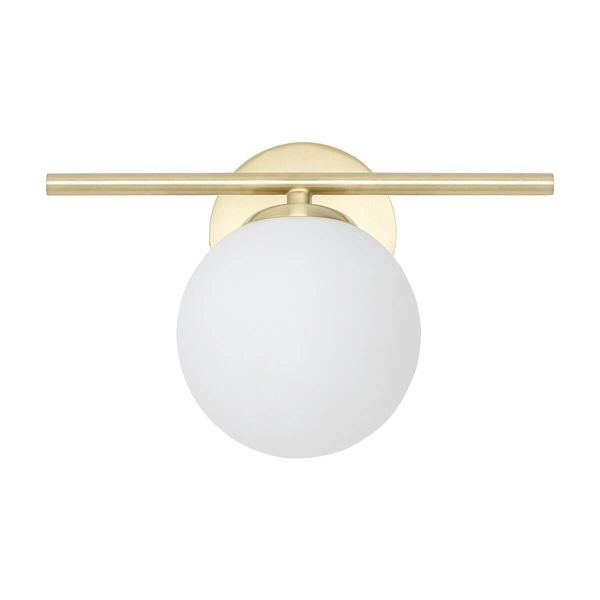 Okrągły kinkiet Aralia 10527 IP44 bańka metalowy szklany biały złoty