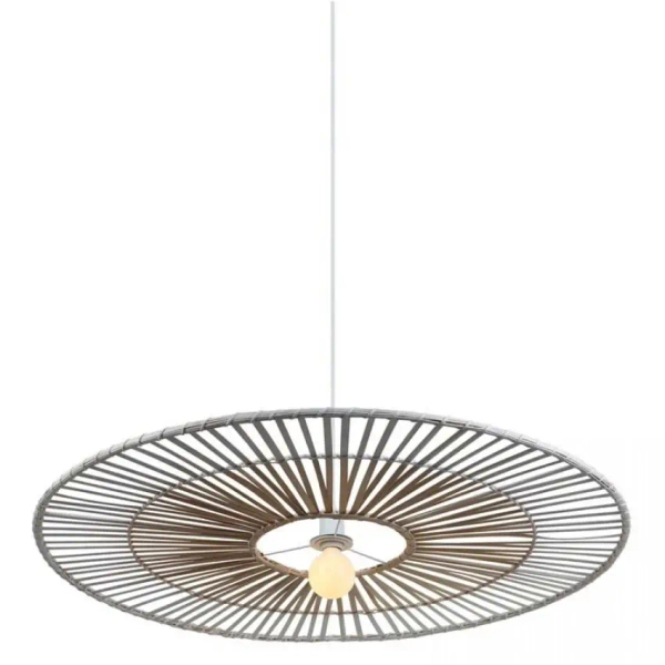 Ekologiczna wisząca lampa 19106 do jadalni bambusowa biały