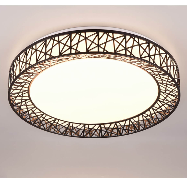 Okrągły plafon na pilota Cluster R67321102 LED 40W 2700-6500K czarny biały