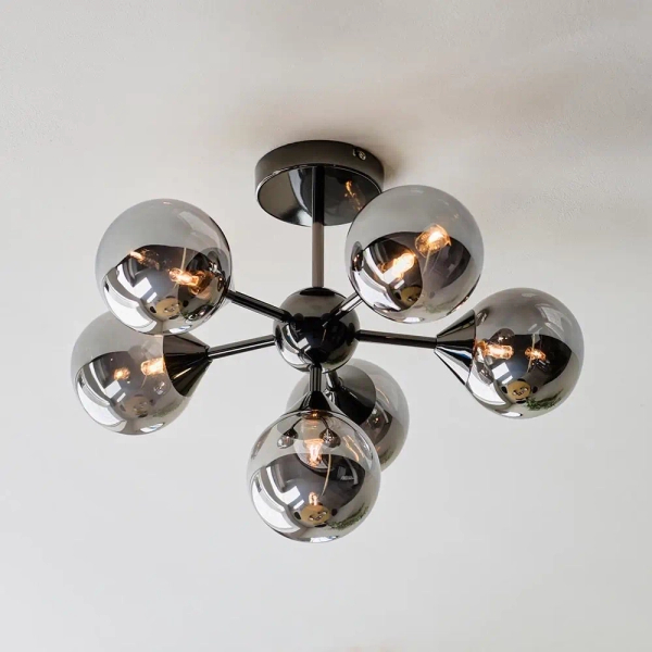 Sufitowa lampa do salonu Oscar 101147 loftowa czarny przydymiony