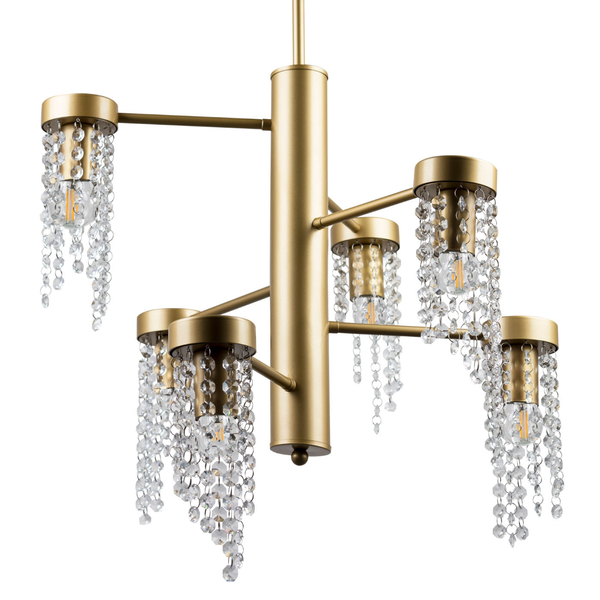 Glamour LAMPA sufitowa GEA 316318 Polux metalowa OPRAWA z kryształkami złota