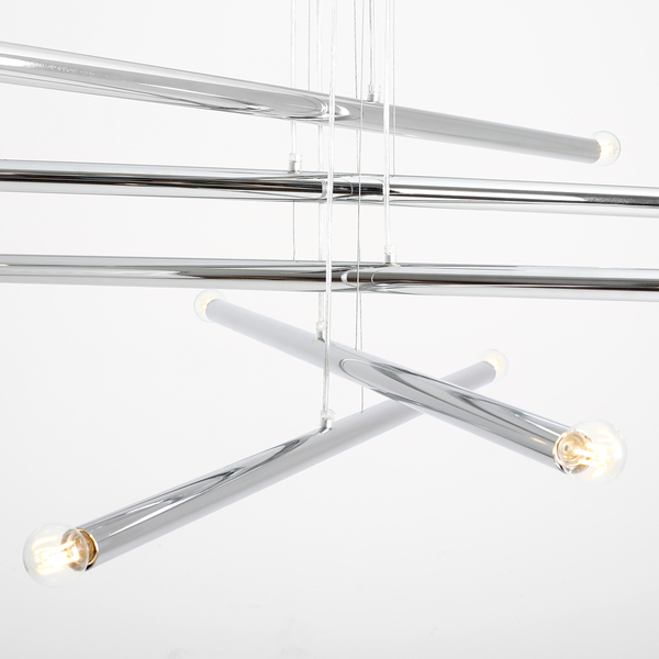 10-płomienny żyrandol Tubo 1072M4 Aldex chrom metalowa lampa salonowa