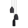 Ceramiczna lampa wisząca Nora 41376 potrójna do salonu czarna