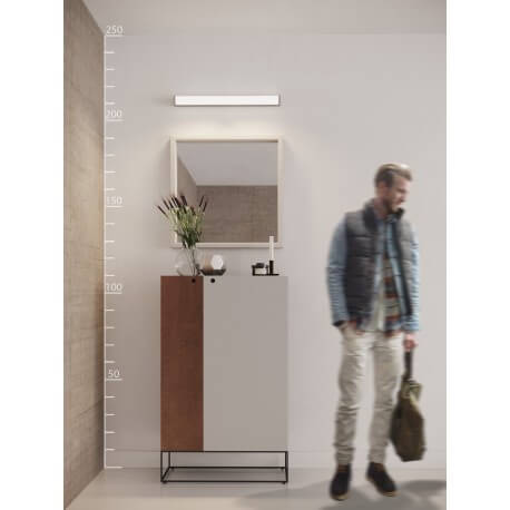 Ledowa lampa ścienna Peter prostokątna 12W IP44 chrom