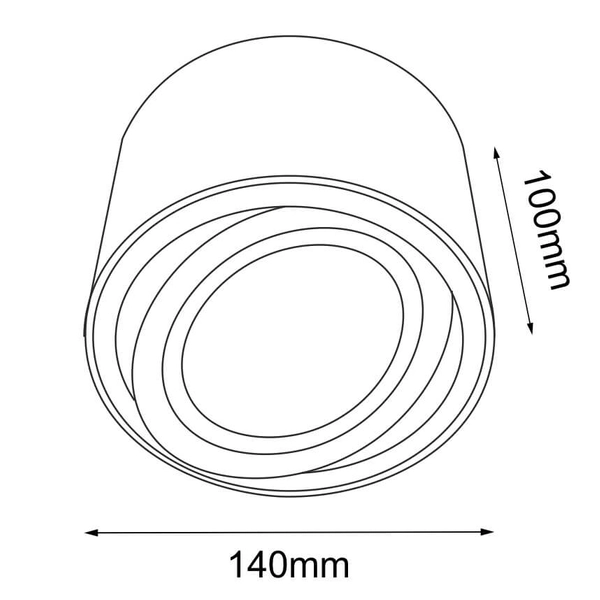Lampa sufitowa Tocha 1072 Brosline natynkowa spot punktowa czarna
