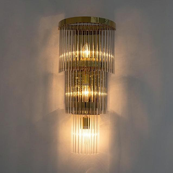 Lampa ścienna glamour Estro MSE010100266 Moosee szklana przezroczysta złota