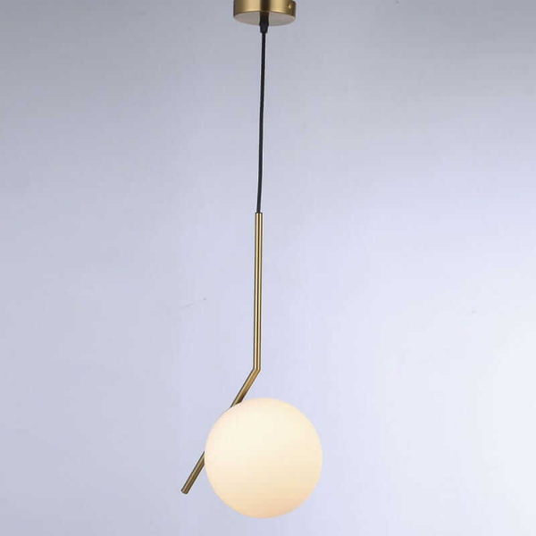 Lampa wisząca HERMI ABR-KMT-B Abruzzo do jadalni kula złota biała