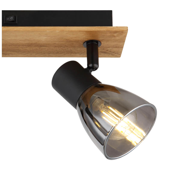 Lampa sufitowa Claude 54307-2W z regulacją drewno przydymiona