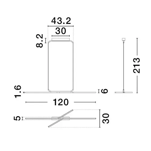 Wisząca lampa MALERTA LE45418 LED 41W 4000K ściemnialna czarna
