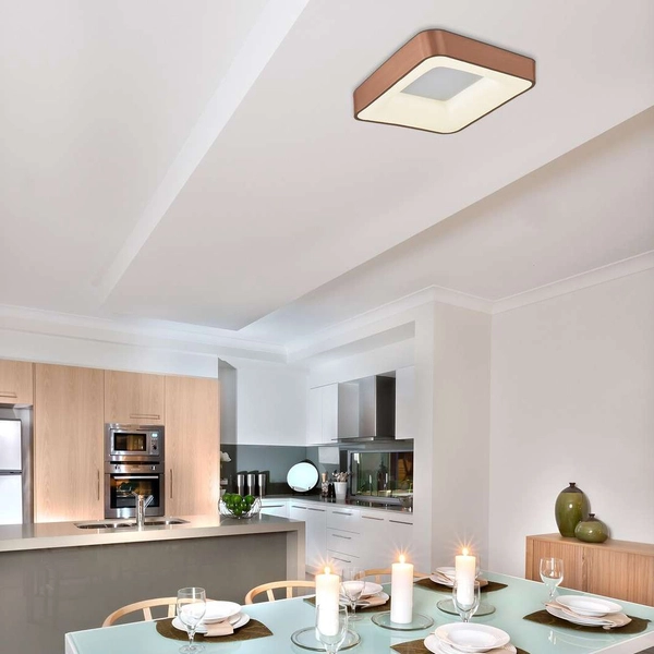 Sufitowa LAMPA plafon CARMELLA 5057 Rabalux metalowa OPRAWA kwadratowa LED 50W 4000K geometryczna złota biała