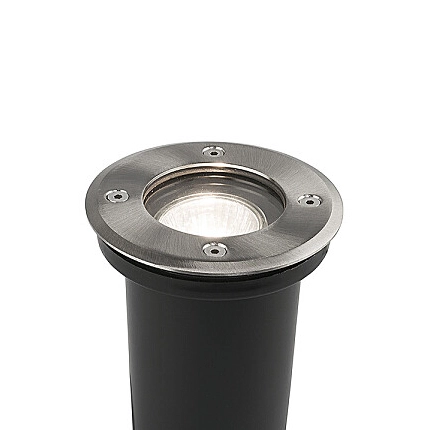 Zewnętrzna LAMPA najazdowa PAOLI 9554 Nowodvorski metalowa OPRAWA ogrodowa gruntowa IP67 srebrna