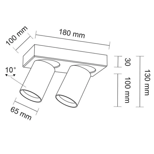 Sufitowa LAMPA regulowana TARUMI 7973 Shilo metalowa OPRAWA industrialne tuby białe