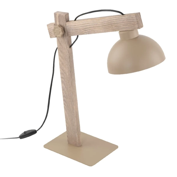 Ekologiczna biurowa lampa Oslo Sabia 16129 drewniana do czytania beżowy