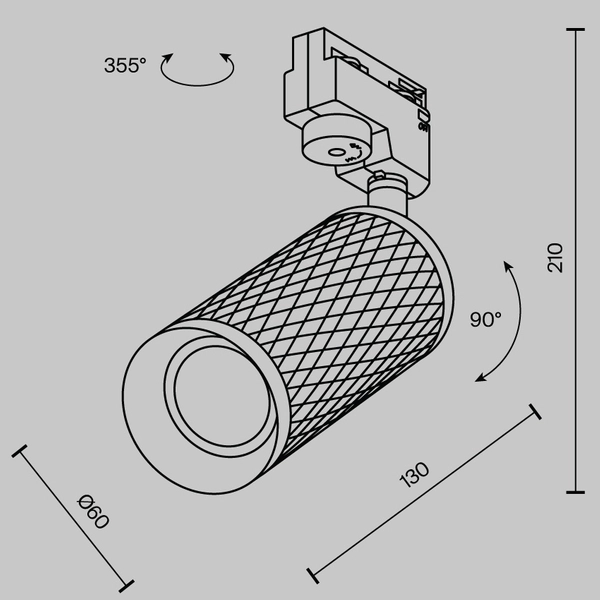 Lampa do szyn 1-fazowych do kuchni Focus TR011-1-GU10-G sopel złota