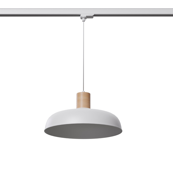 Lampa wisząca do szyny trzyfazowej INDY MYL.00235 drewniana biały