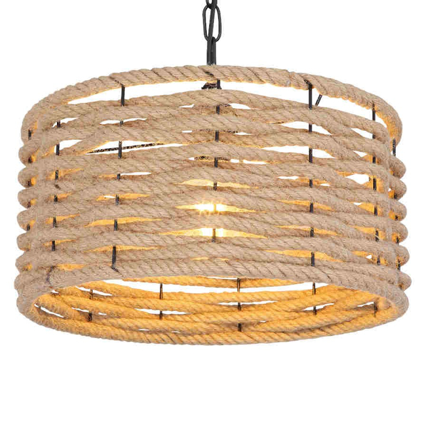 Okrągła LAMPA wisząca HALIA 15679H1 Globo marynistyczny do salonu beżowy