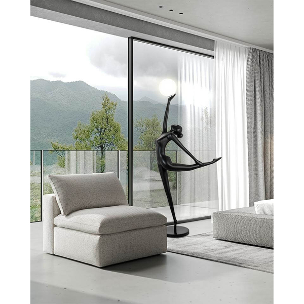 Podłogowa lampa Human Ballerina MSE010100359 Moosee metalowa czarna